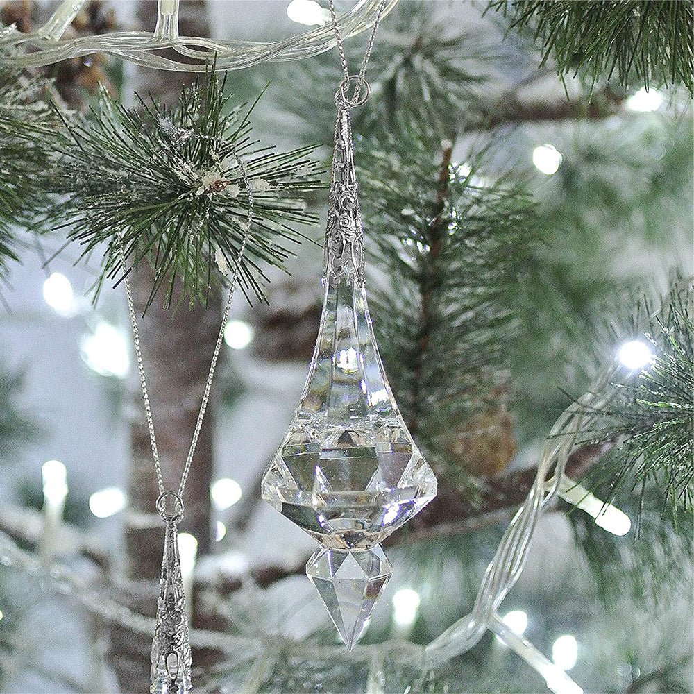 Clear Acrylic Crystal Drop | Christmas Hanging Decoration | Finial Drop | Gisela Graham