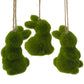 Green Flocked Easter Bunny | Single | Hanging Easter Tree Decoration