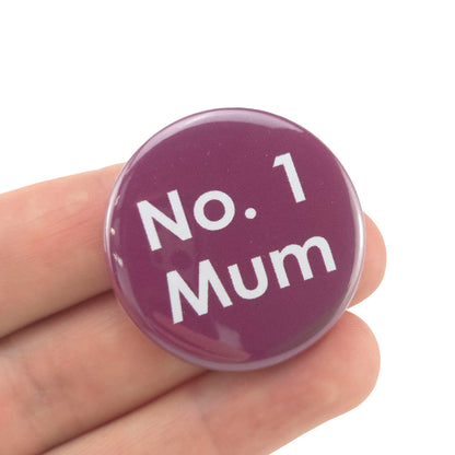 No.1 Mum | 38mm Button Pin Badge | Little Gift | Cracker Filler