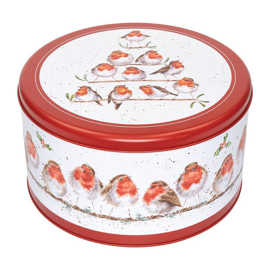 Christmas Robins | Round Cake Tin | 22cm Wide | Wrendale Designs | Gift Idea