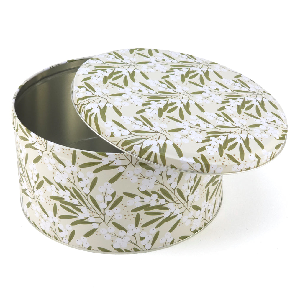 Christmas Mistletoe | Round Cake Tin | 23cm Wide | Gisela Graham | Gift Idea