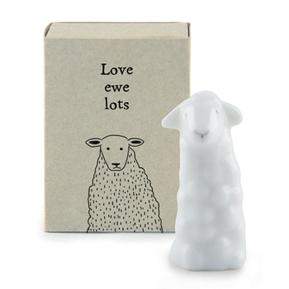 Love Ewe Lots | Porcelain Sheep in a Matchbox | Cracker Filler | Little Gift