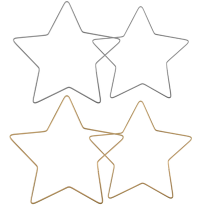 Metal Christmas Star | 20 or 25cm | Gold or Silver | Crafts & Floristry Projects