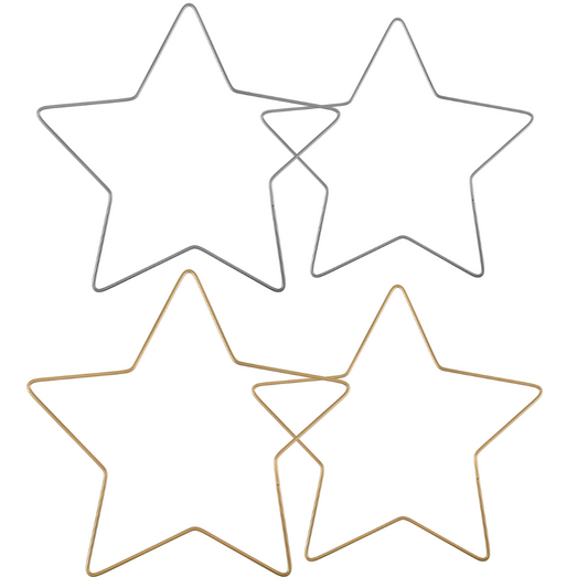 Metal Christmas Star | 20 or 25cm | Gold or Silver | Crafts & Floristry Projects