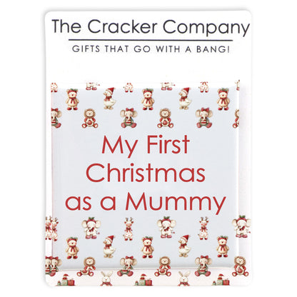 My First Christmas as a Mummy | 38mm Square Pin Badge | Cracker Filler Gift