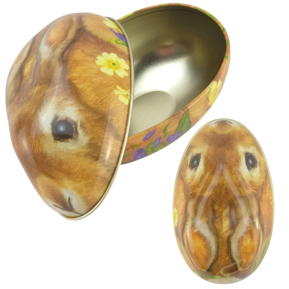 Springtime Bunnies | Two-Part Fillable Tinware Easter Egg | Lovely Gift