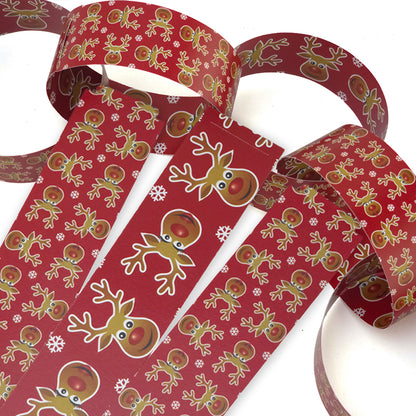 30 Reusable Christmas Paper Chains | Cheery Rudolph | No Glue Needed | 2.5m