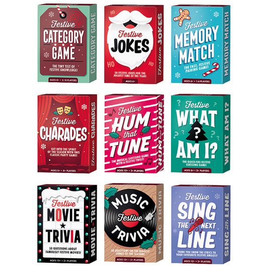Christmas Mini Card Games | Single or Set of 9 | Cracker Filler | Little Gift