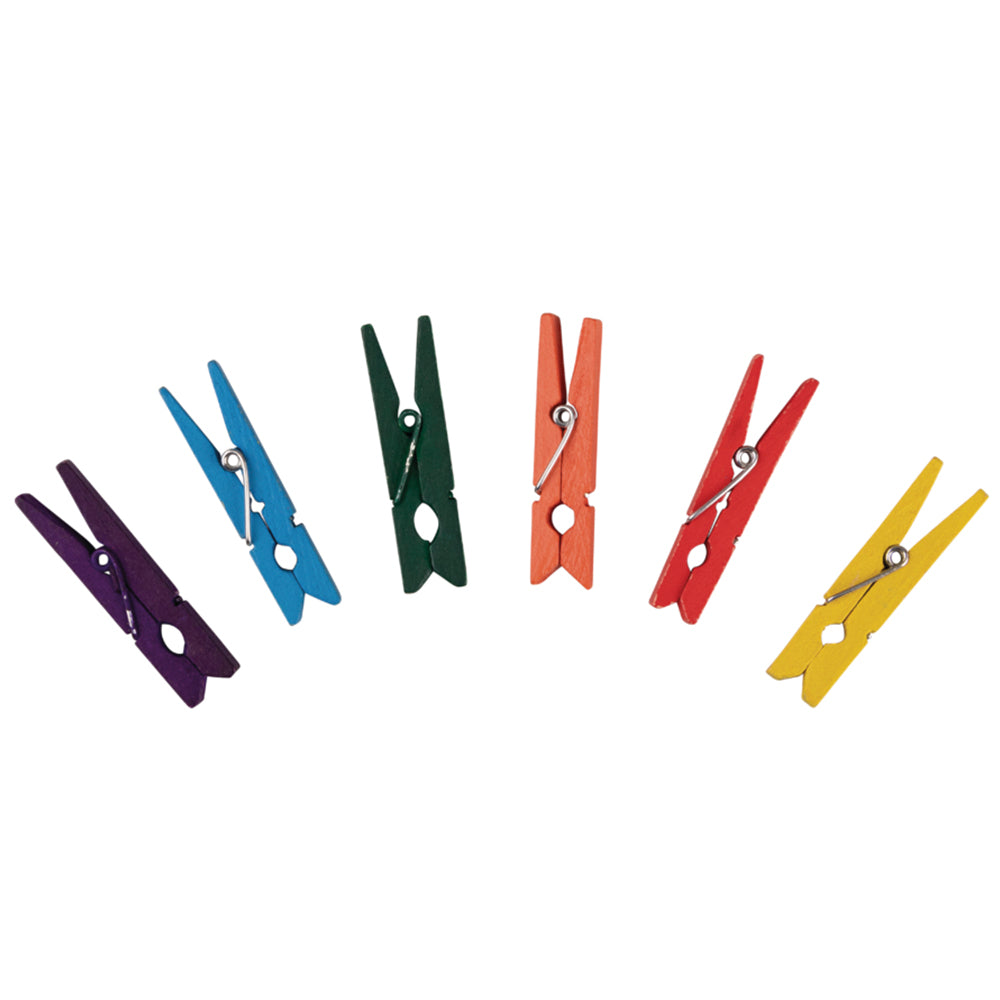24 Midi Coloured 4.5cm Wooden Pegs | Wooden Shapes for Crafts