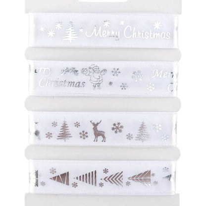 Christmas Ribbon Set | 15mm Wide | 4 Designs, Each 2m Long