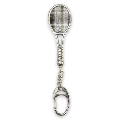 Tennis Racket | Chunky English Pewter 3D Keyring | Little Gift | Cracker Filler