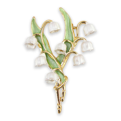 Lily of the Valley Spray | 14k Gold Plated Brooch | Little Gift | Cracker Filler