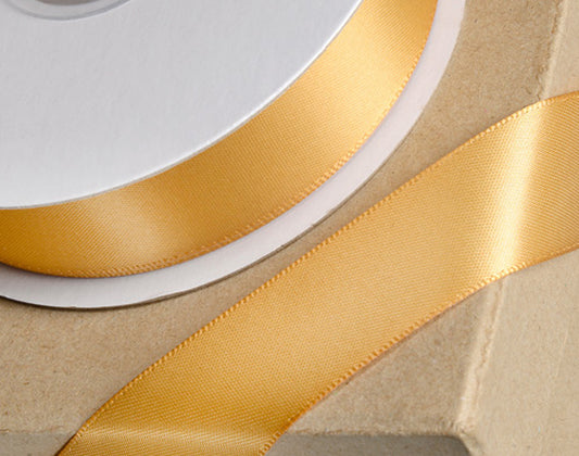 25m Old Gold 23mm Wide Satin Ribbon for Crafts