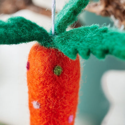 Felt Dotty Carrot Decoration | Fair Trade | 15cm Long | Easter Bunny or Rudolph!