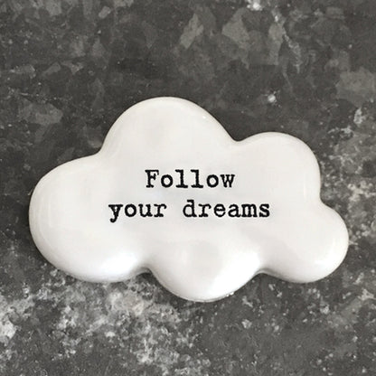 Follow Your Dreams | Porcelain Cloud Token | Little Gift | Cracker Filler
