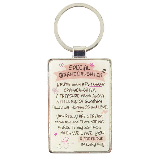 Special Grand Daughter Verse | Metal Keyring | Little Gift | Cracker Filler