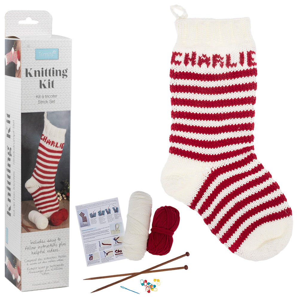 Christmas Stocking | Complete Knitting Kit | 65cm Long