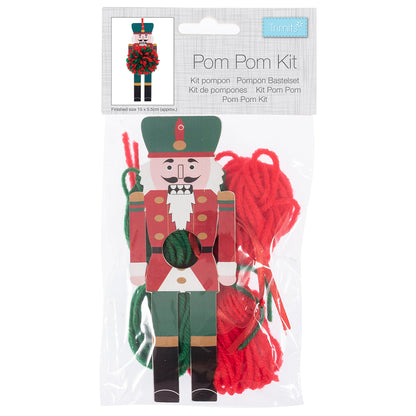 Christmas Nutcracker | Pom Pom Hanging Ornament Craft Kit for Kids