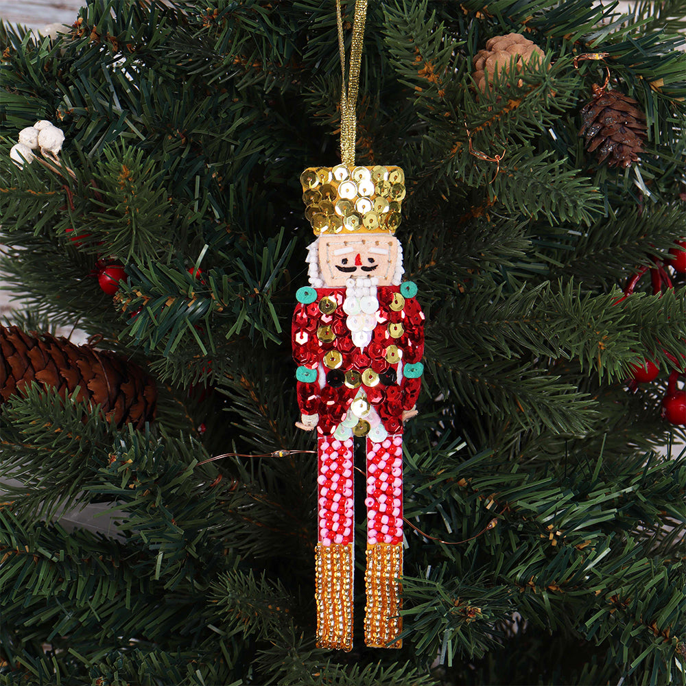 Nutcracker | Felt, Sequin & Bead Sewing Kit | Christmas Ornament Craft