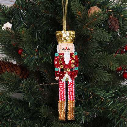 Nutcracker | Felt, Sequin & Bead Sewing Kit | Christmas Ornament Craft