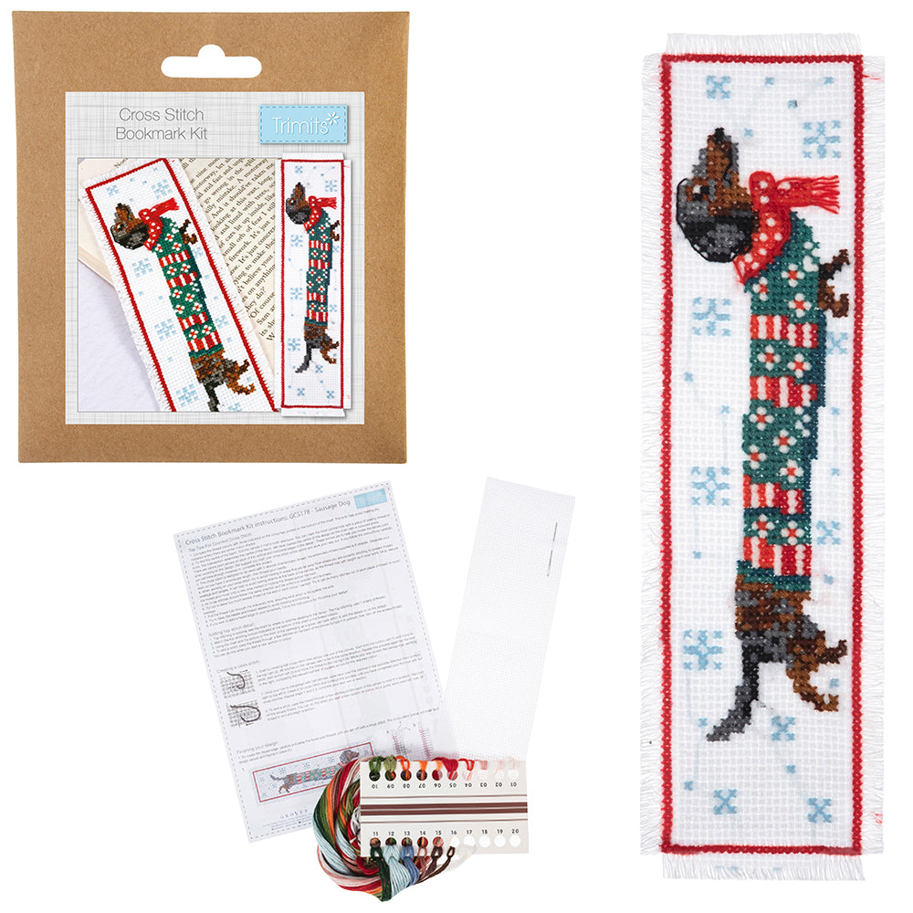 Silly Sausage | Christmas Dachshund | Complete Cross Stitch Kit