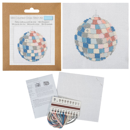 Disco Ball | Mirror Ball | Mini Counted Cross Stitch Kit | 13cm