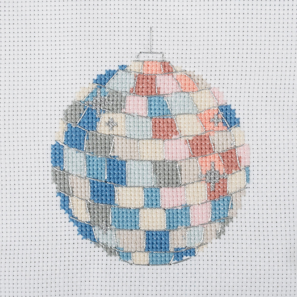 Disco Ball | Mirror Ball | Mini Counted Cross Stitch Kit | 13cm
