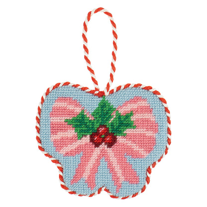 Christmas Bow Ornament | Half Stitch Tapestry Decoration Kit | 14.5cm Wide