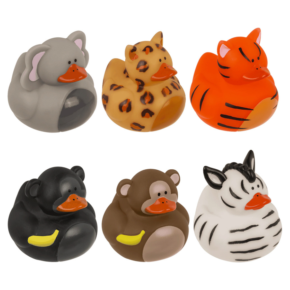 Wild Animals | Mini Bathtime Rubber Ducks | Little Gift | Cracker Filler