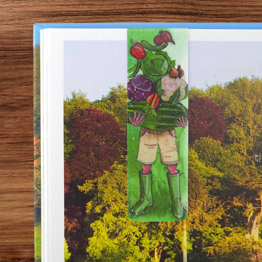 Gent Veggie Gardener | Double Sided Magnetic Bookmark | Cracker Filler Gift