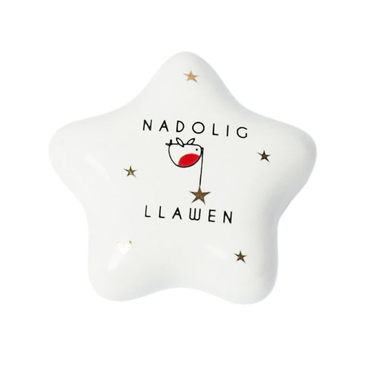 Nadolig Llawen | Little Welsh Porcelain Token | Mini Gift | Cracker Filler