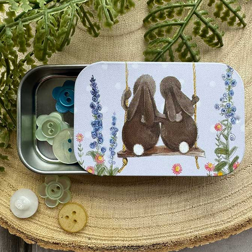 Loving Hares | Little Slide Shut Tin to Fill | Cracker Filler Gift