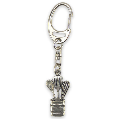 Cooks Utensils | English Pewter 3D Keyring | Little Gift | Cracker Filler