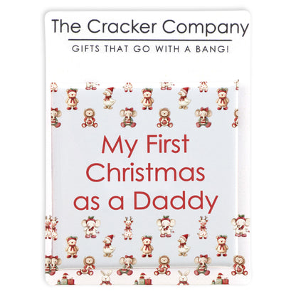 My First Christmas as a Daddy | 38mm Square Pin Badge | Cracker Filler Gift