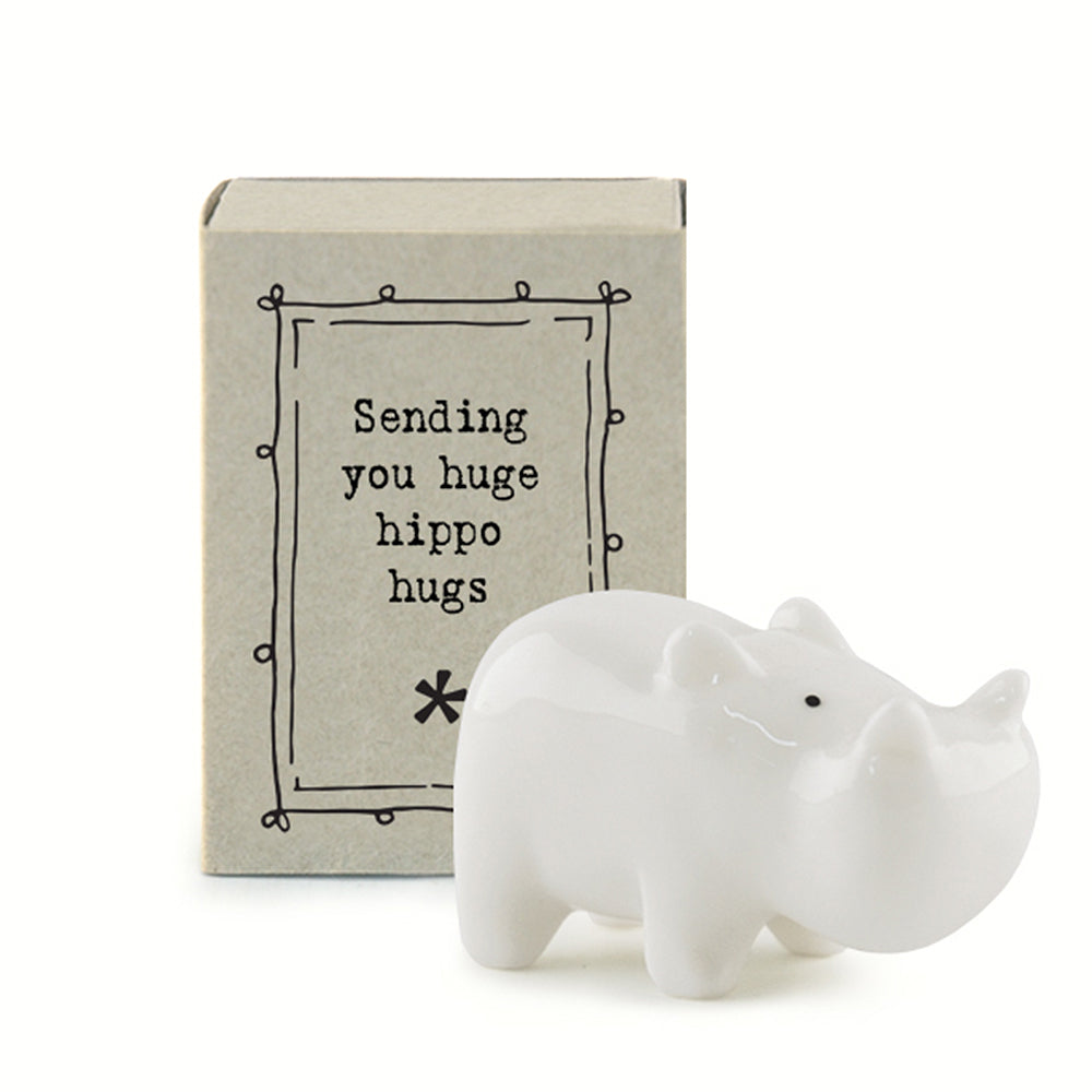 Sending You Huge Hippo Hugs | Ceramic Hippo | Mini Gift | Cracker Filler