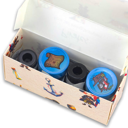 Pirate | 4 Self Inking Stampers for Kids | Cracker Filler | Party Bag Gift
