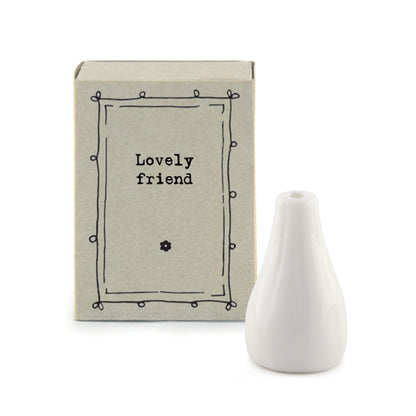 Lovely Friend | Mini Vase in a Matchbox | Little Gift | Cracker Filler
