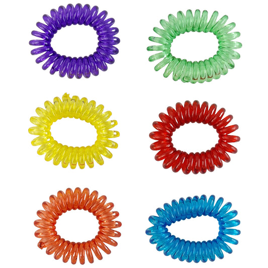 Brights | 6 Small Spiral Hair Ties | Mini Gift | Cracker Filler