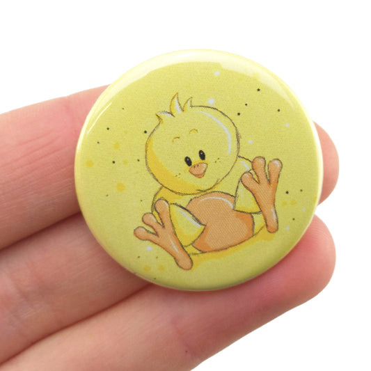Cute Easter Chick | 38mm Button Pin Badge | Mini Gift | Cracker Filler
