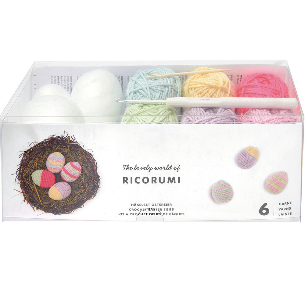 Pastel Easter Eggs | Adults Crochet Craft Kit | Makes 7 or 13 Eggs