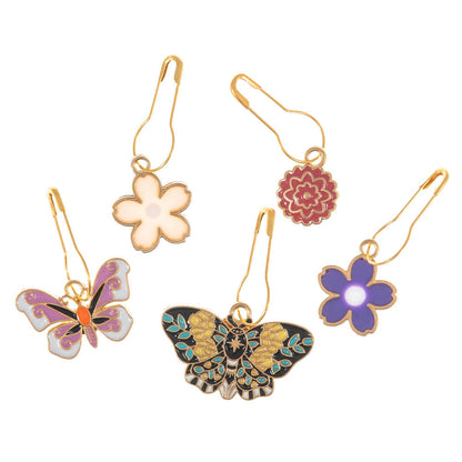 Pretty Metal Charm Stitch Markers | Tube of 5 | Little Gift | Cracker Filler