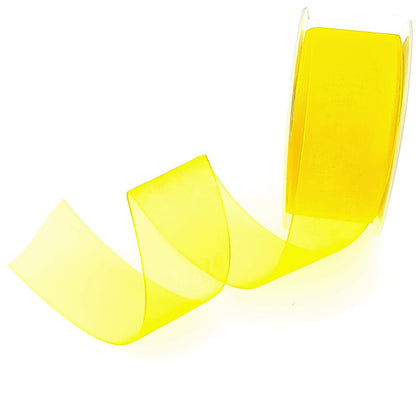 40mm or 25mm Organza Ribbon | Woven Edged |  25m Roll | Choice of Colours 