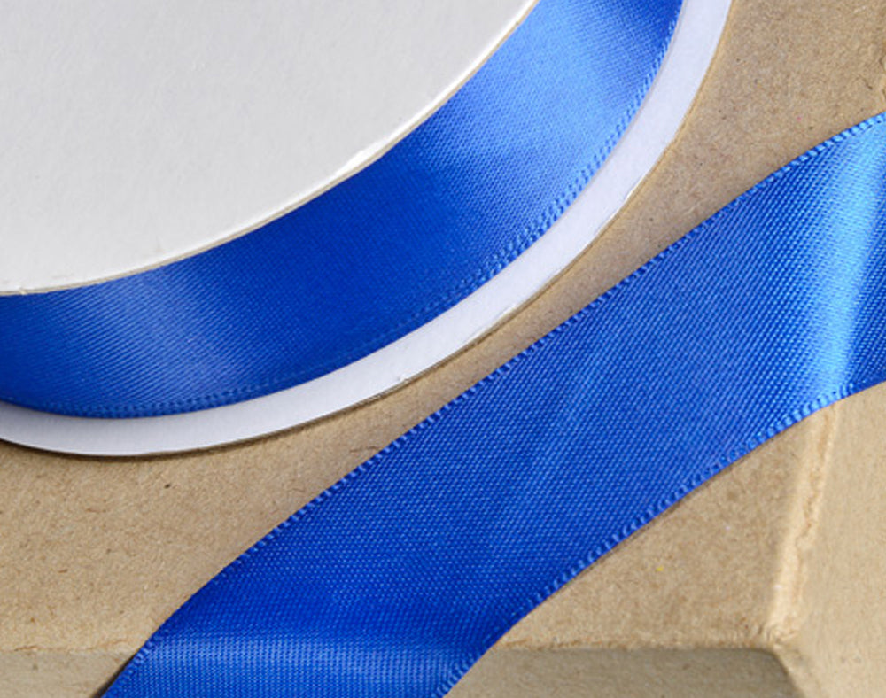 25m Royal Blue 15mm Wide Satin Ribbon for Crafts