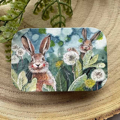 Dandelion Bunny Rabbits  | Little Slide Shut Tin to Fill | Cracker Filler Gift