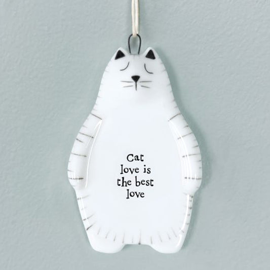 Cat Love Is The Best Love | Porcelain Cat Ornament | Little Cracker Filler Gift