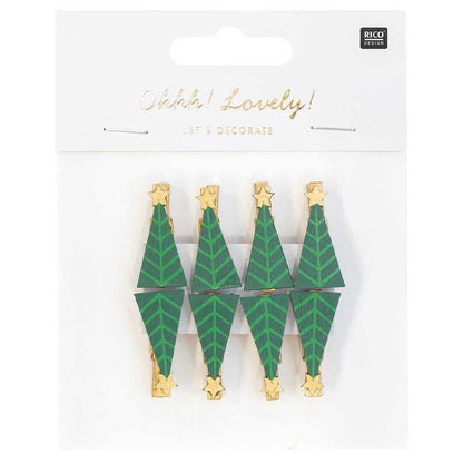 Christmas Tree Pegs | 8 Papercraft Embellishments