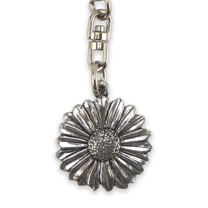 Daisy Head | English Pewter 3D Keyring | Little Gift | Cracker Filler
