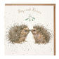 Hogs & Kisses | Hedgehogs | Blank Christmas Card | 15x15cm | Wrendale Designs