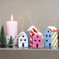 Striped Christmas Houses Craft Kit | Makes 4 Hanging Christmas Tree Decorations