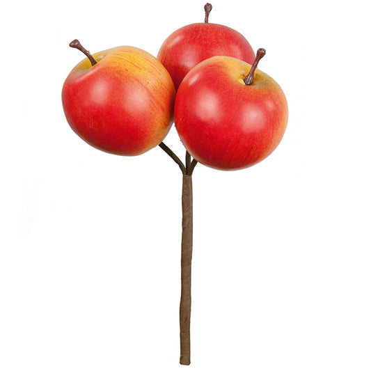 17cm 3 Realistic Artificial Apples Pick for Floristry Crafts